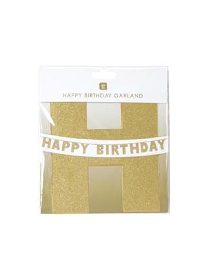 Glitter Birthday Garland - Gold